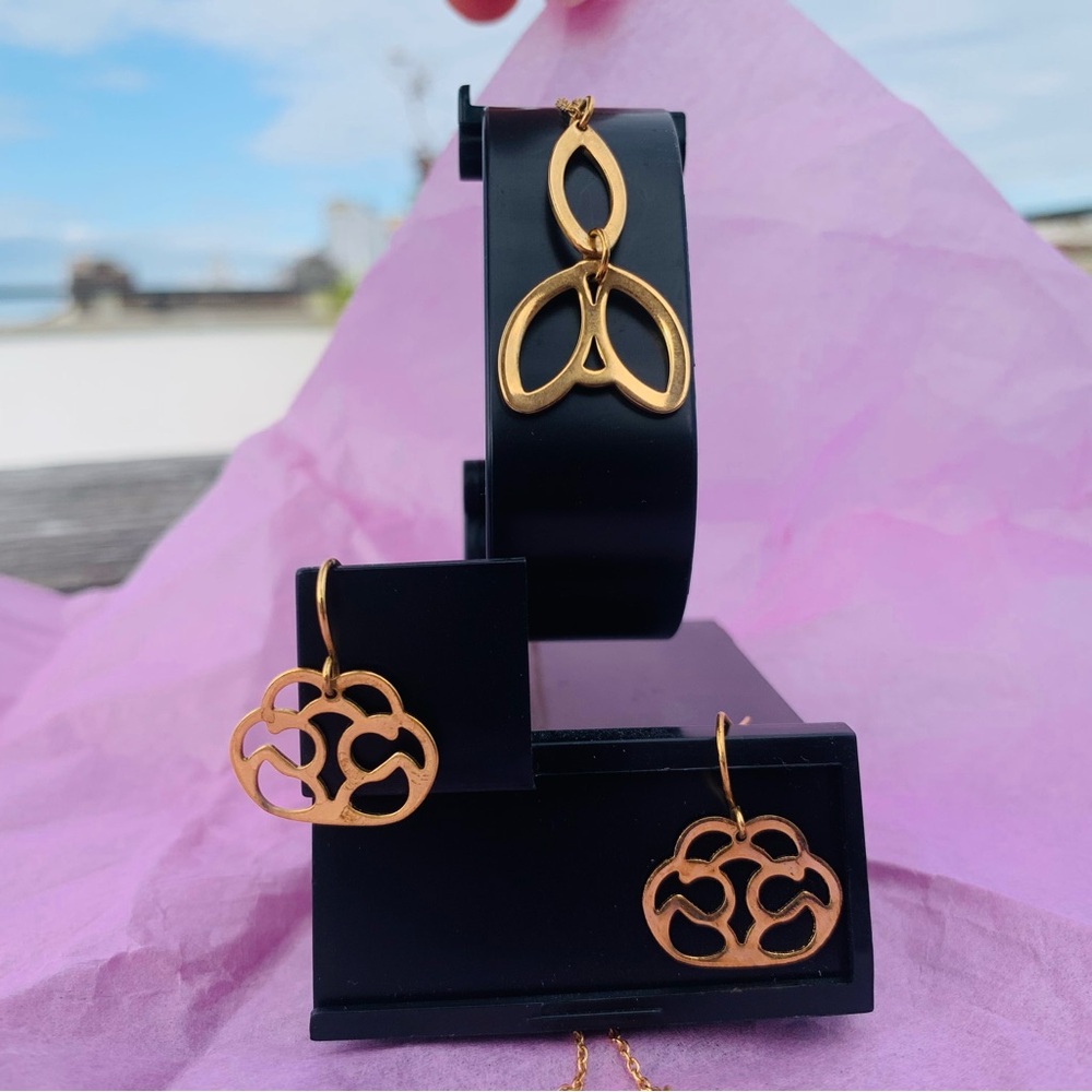 Purpose 1pair Gold Cloud Hooks Earrings - Picture 6 of 7